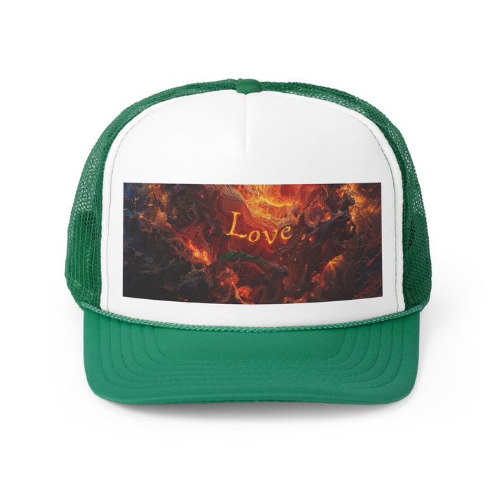 Chaotic Fiery Love - Trucker Hat - Hats - g(0D·IO) - Green - One size -