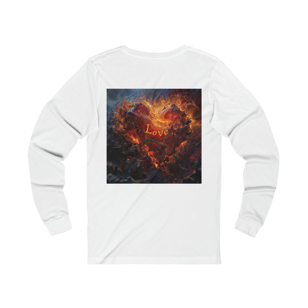 Chaotic Fiery Love - Unisex Jersey Long Sleeve Tee - Long-sleeve - g(0D·IO) - S - Heather Forest -