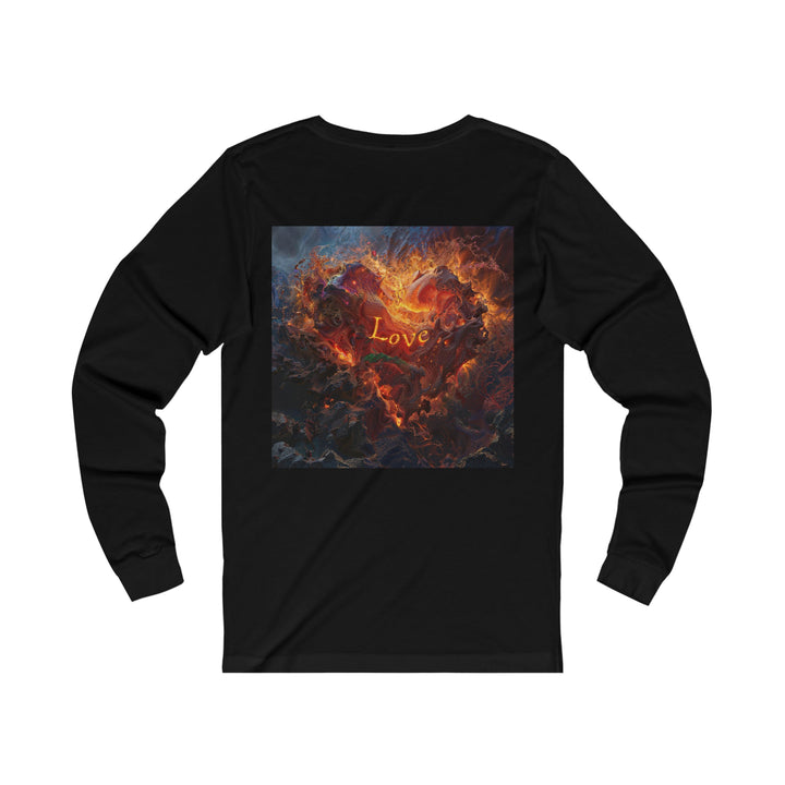 Chaotic Fiery Love - Unisex Jersey Long Sleeve Tee - Long-sleeve - g(0D·IO) - S - Heather Forest -