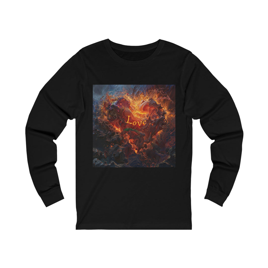 Chaotic Fiery Love - Unisex Jersey Long Sleeve Tee - Long-sleeve - g(0D·IO) - S - Black -