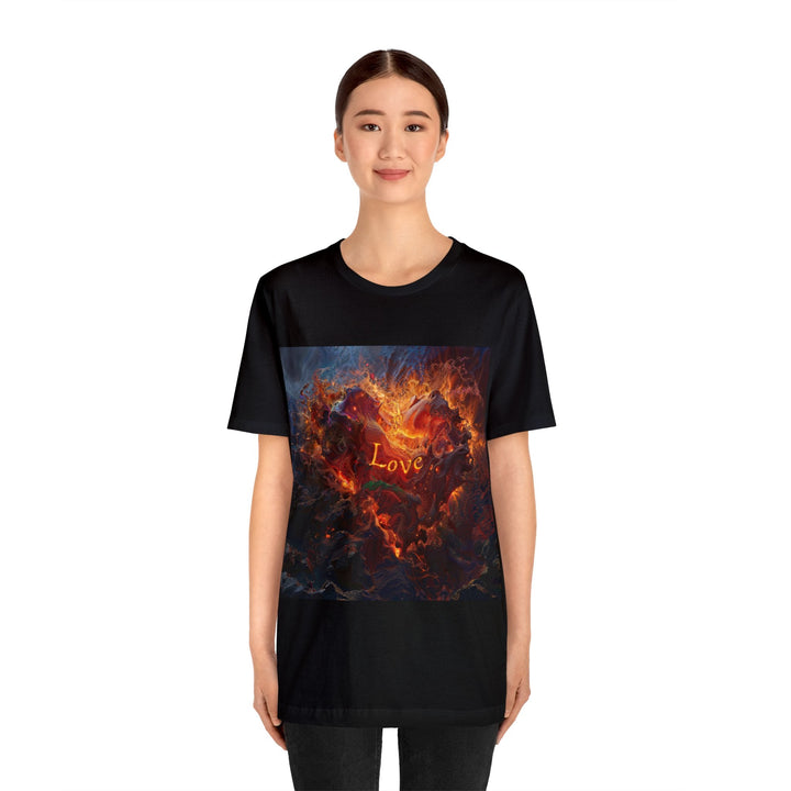 Chaotic Fiery Love - Unisex Jersey Short Sleeve Tee - T-Shirt - g(0D·IO) - Black - S -