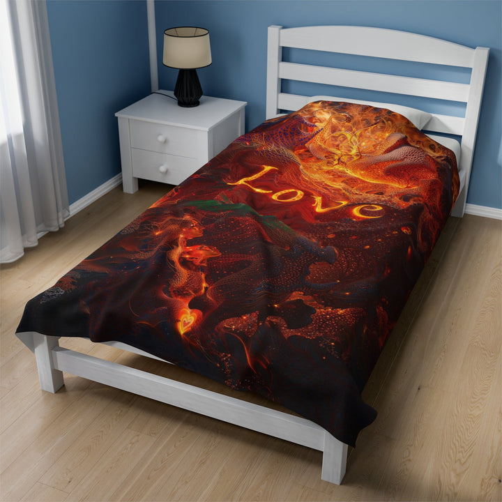 Chaotic Fiery Love - Velveteen Plush Blanket - All Over Prints - g(0D·IO) - 60" × 80" - -