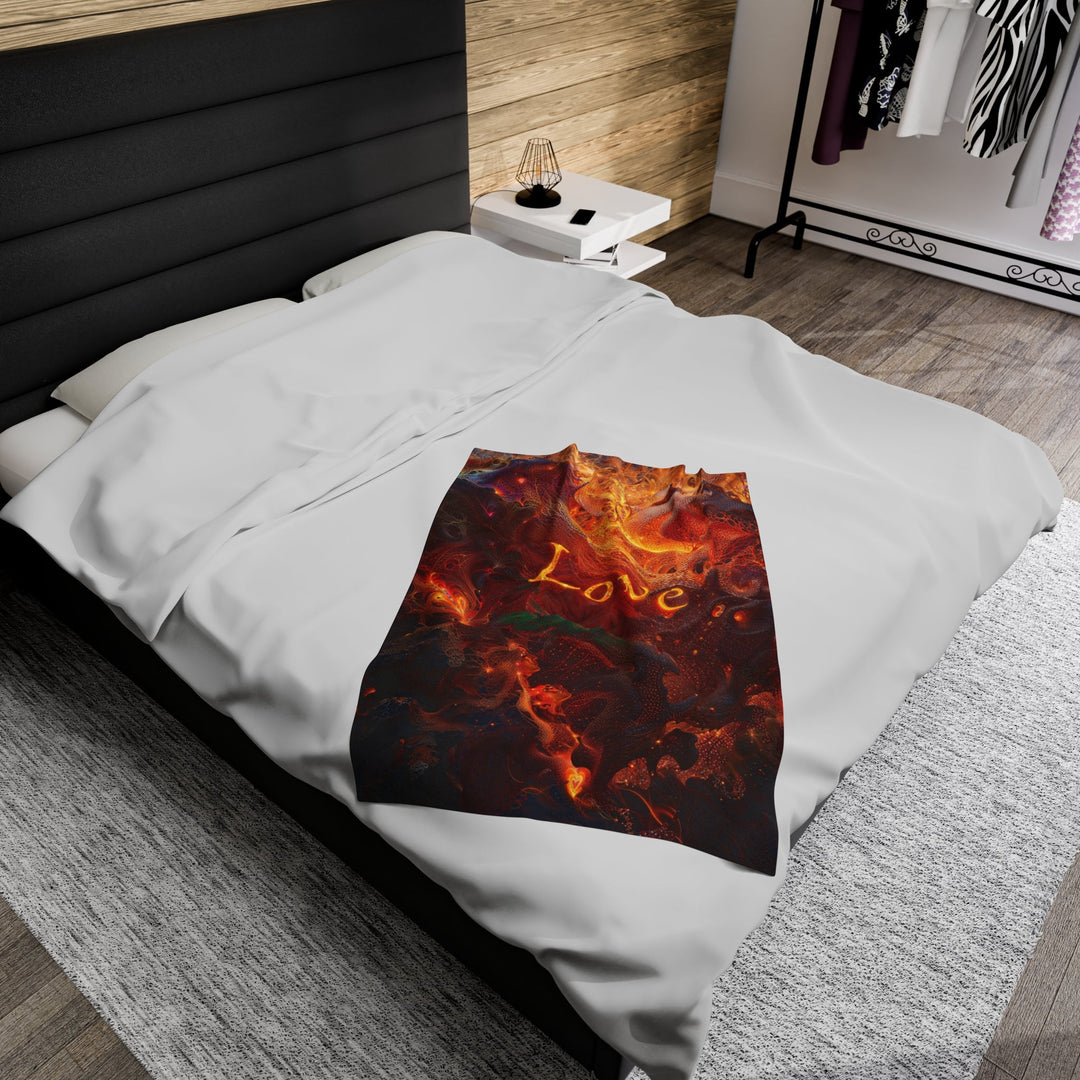 Chaotic Fiery Love - Velveteen Plush Blanket - All Over Prints - g(0D·IO) - 60" × 80" - -