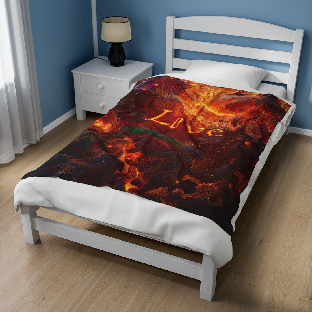 Chaotic Fiery Love - Velveteen Plush Blanket - All Over Prints - g(0D·IO) - 60" × 80" - -