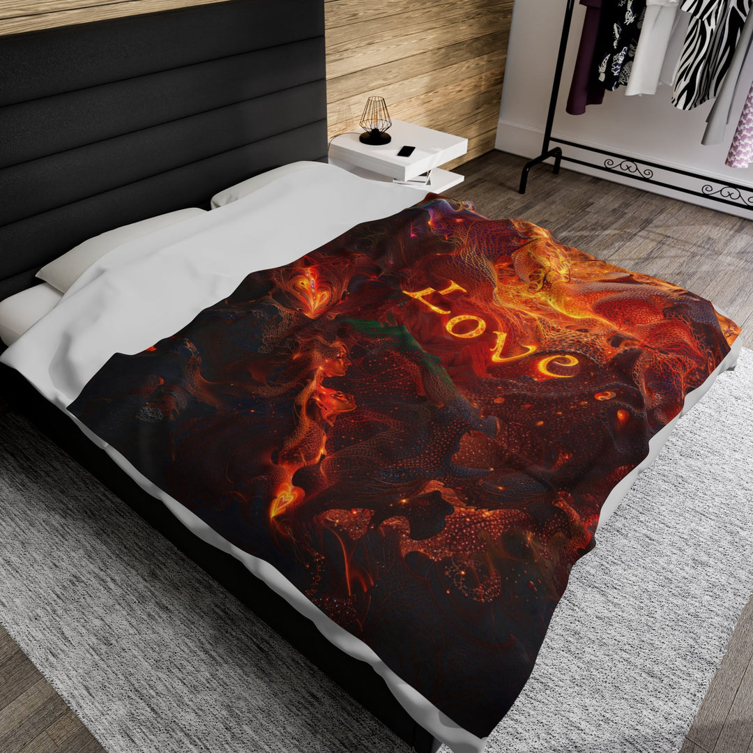 Chaotic Fiery Love - Velveteen Plush Blanket - All Over Prints - g(0D·IO) - 60" × 80" - -