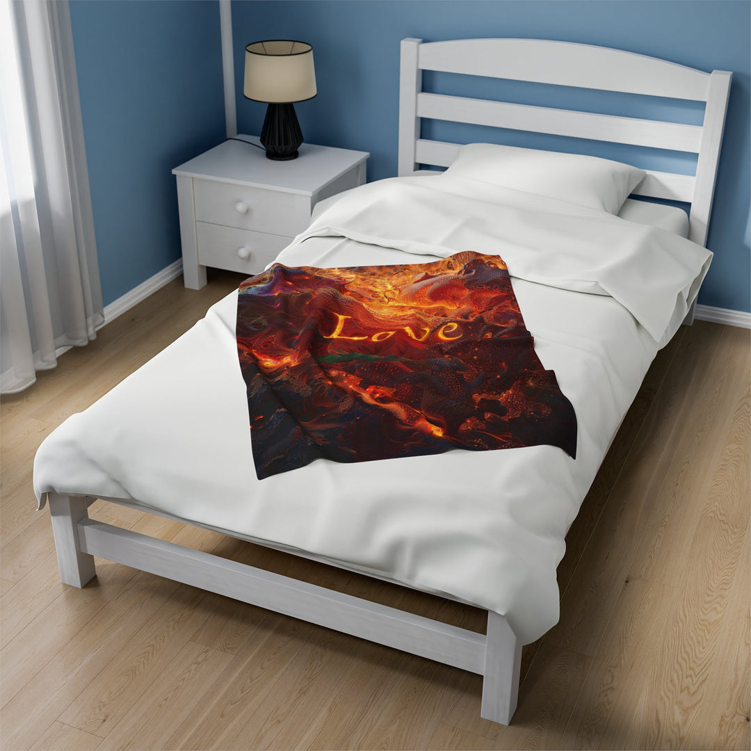 Chaotic Fiery Love - Velveteen Plush Blanket - All Over Prints - g(0D·IO) - 60" × 80" - -