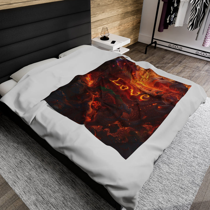 Chaotic Fiery Love - Velveteen Plush Blanket - All Over Prints - g(0D·IO) - 60" × 80" - -