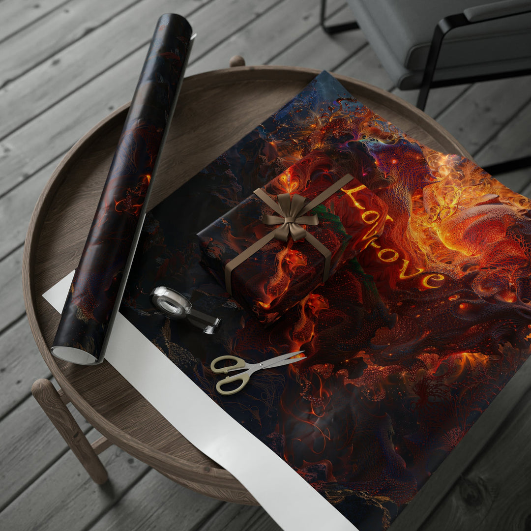 Chaotic Fiery Love - Wrapping Paper - Home Decor - g(0D·IO) - 30" x 180" - Matte -