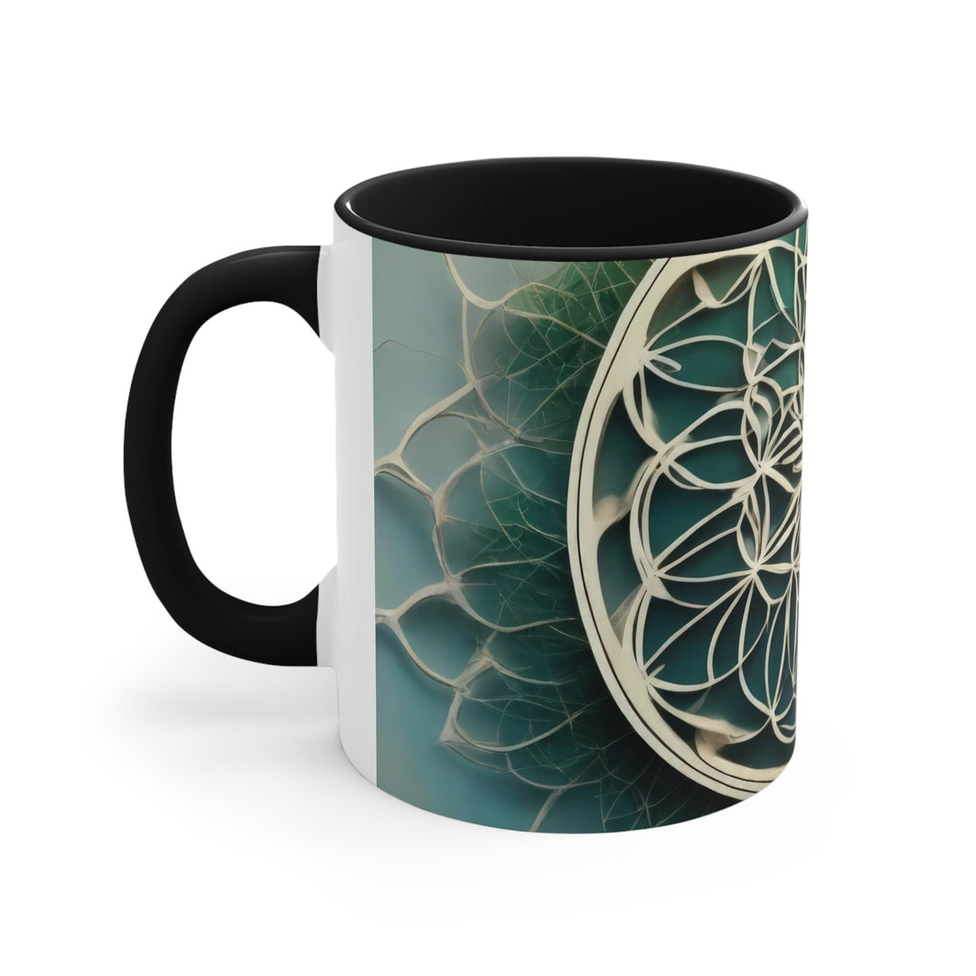 Circular Geometric Pattern - Accent Coffee Mug - Mug - g(0D·IO) - Pink - 11oz -