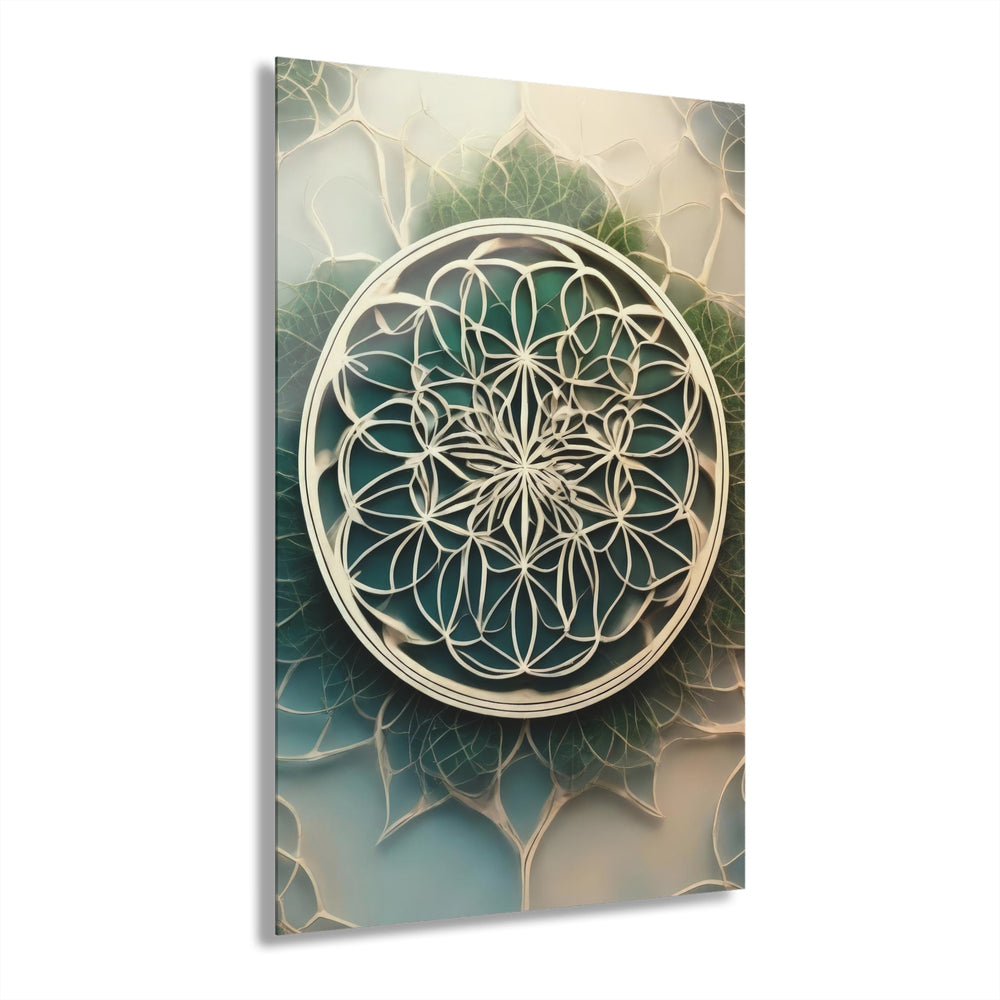 Circular Geometric Pattern - Acrylic Prints (French Cleat Hanging) - Home Decor - g(0D·IO) - 24" x 36" (Vertical) - 0.25'' -