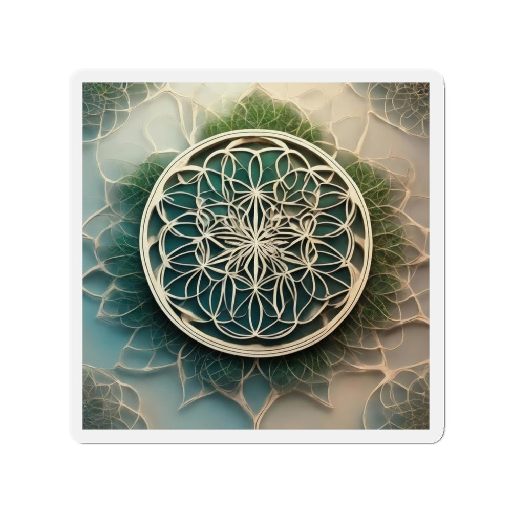 Circular Geometric Pattern - Die-cut Magnet - Home Decor - g(0D·IO) - 3" x 3" - Die-Cut - 1 pc