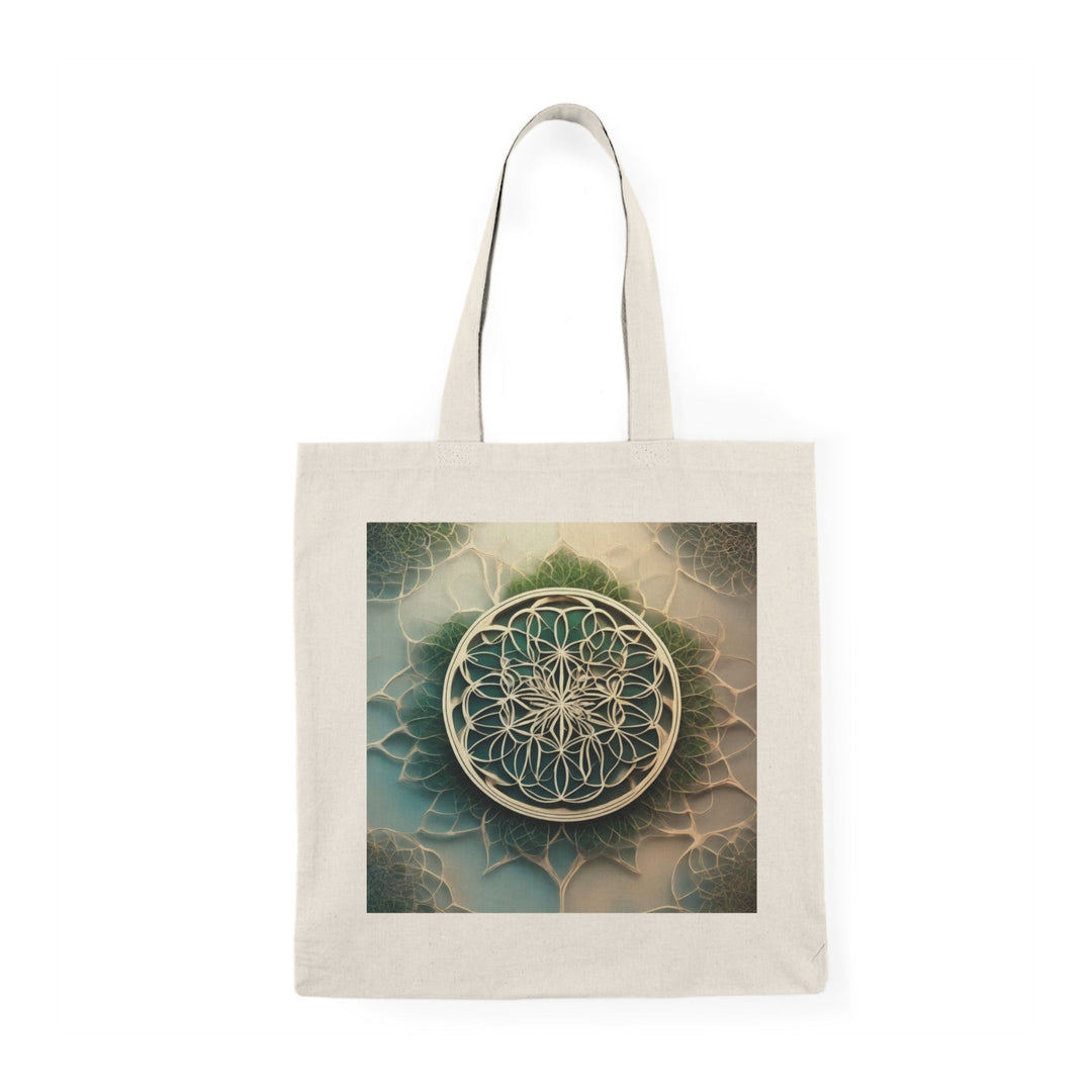 Circular Geometric Pattern - Natural Tote Bag - Bags - g(0D·IO) - 15" x 16" - Natural -