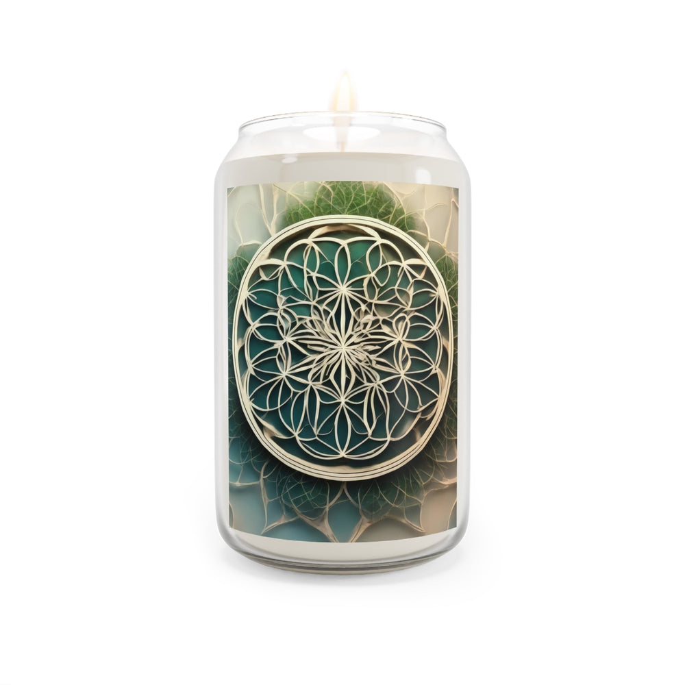 Circular Geometric Pattern - Scented Candle - Home Decor - g(0D·IO) - Sea Breeze - 13.75oz -