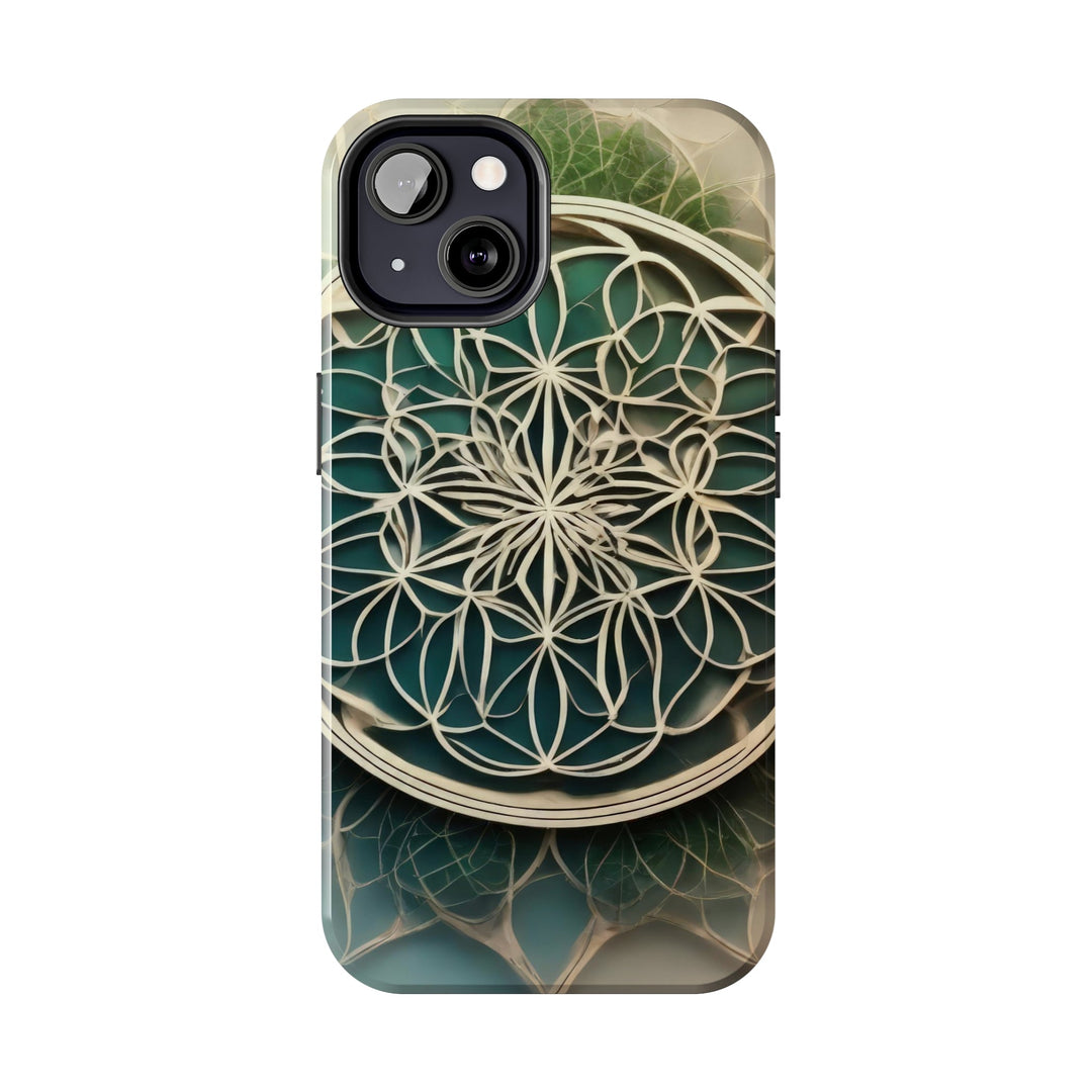 Circular Geometric Pattern - Tough Phone Case - Phone Case - g(0D·IO) - iPhone 13 Mini - -