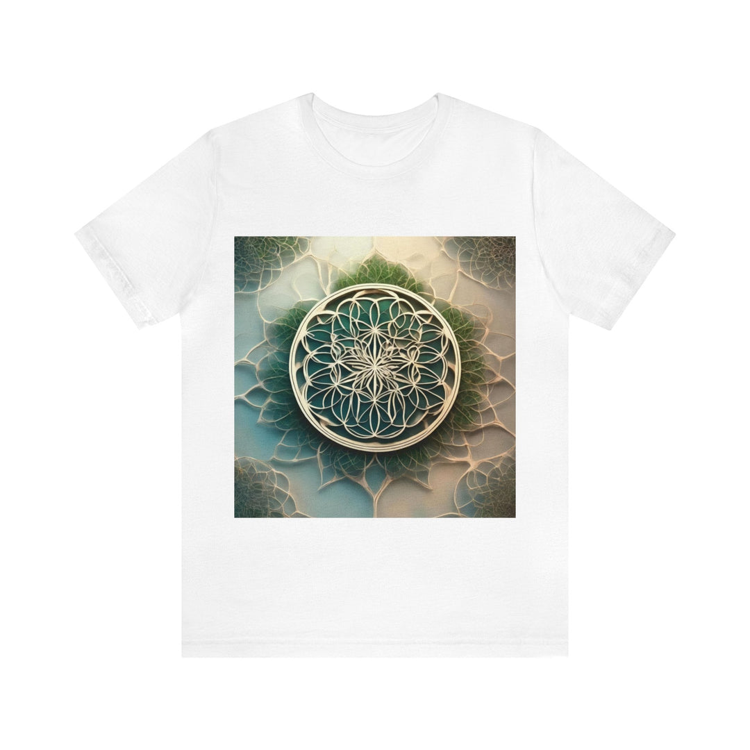 Circular Geometric Pattern - Unisex Jersey Short Sleeve Tee - T-Shirt - g(0D·IO) - White - S -