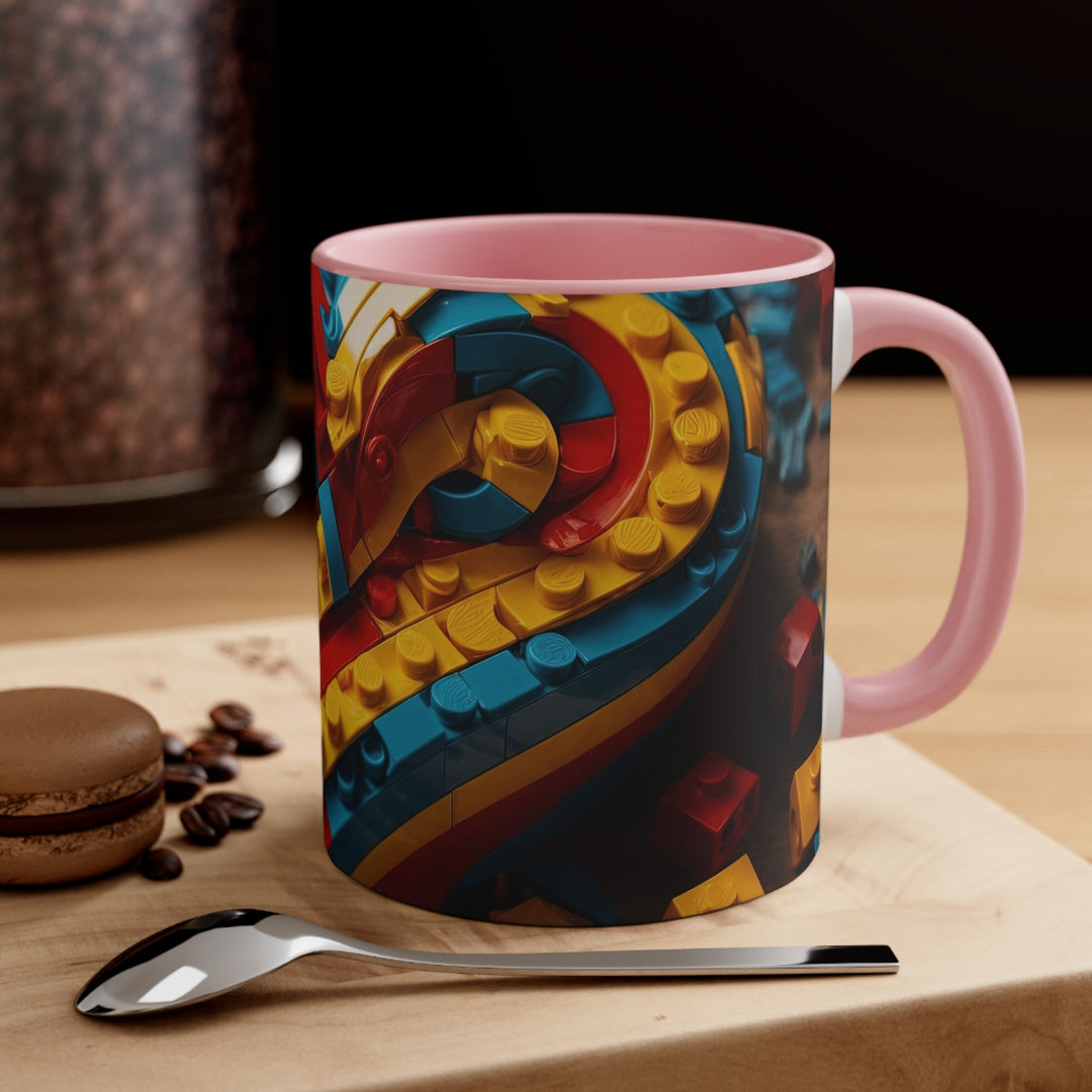 Colorful Bricks Heart - Accent Coffee Mug - Mug - g(0D·IO) - Pink - 11oz -