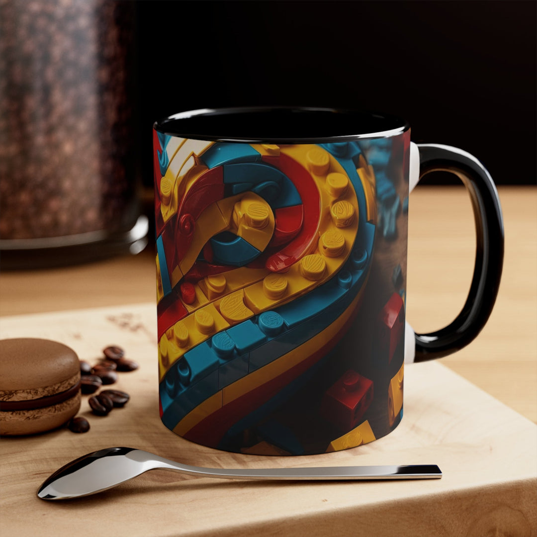 Colorful Bricks Heart - Accent Coffee Mug - Mug - g(0D·IO) - Pink - 11oz -