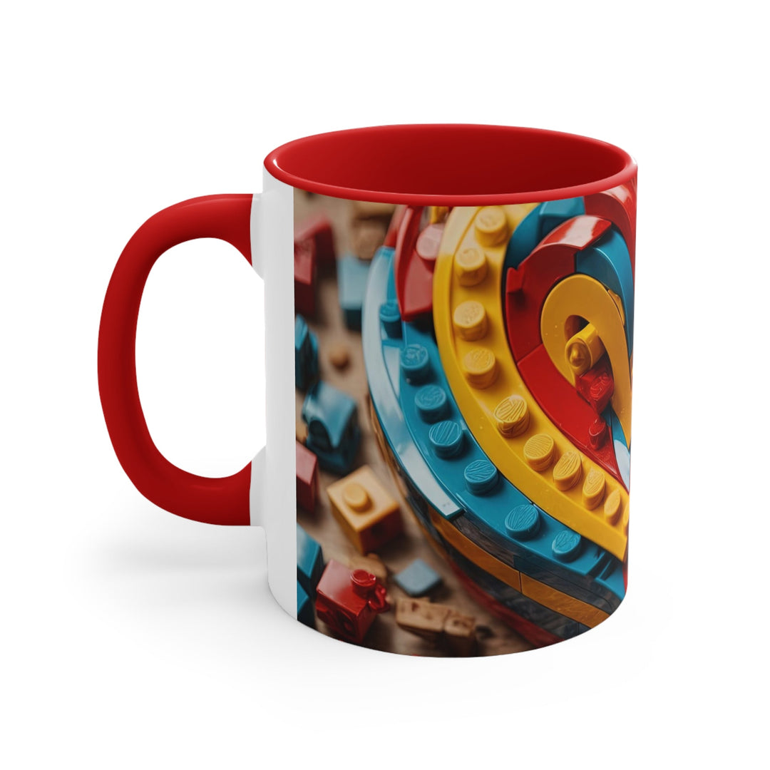 Colorful Bricks Heart - Accent Coffee Mug - Mug - g(0D·IO) - Pink - 11oz -