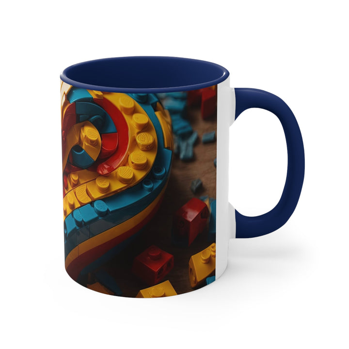 Colorful Bricks Heart - Accent Coffee Mug - Mug - g(0D·IO) - Pink - 11oz -