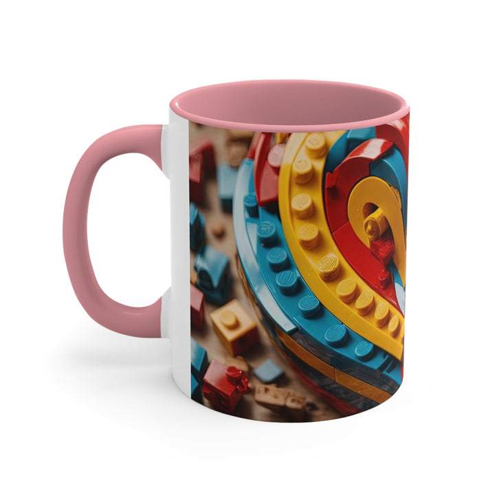 Colorful Bricks Heart - Accent Coffee Mug - Mug - g(0D·IO) - Pink - 11oz -