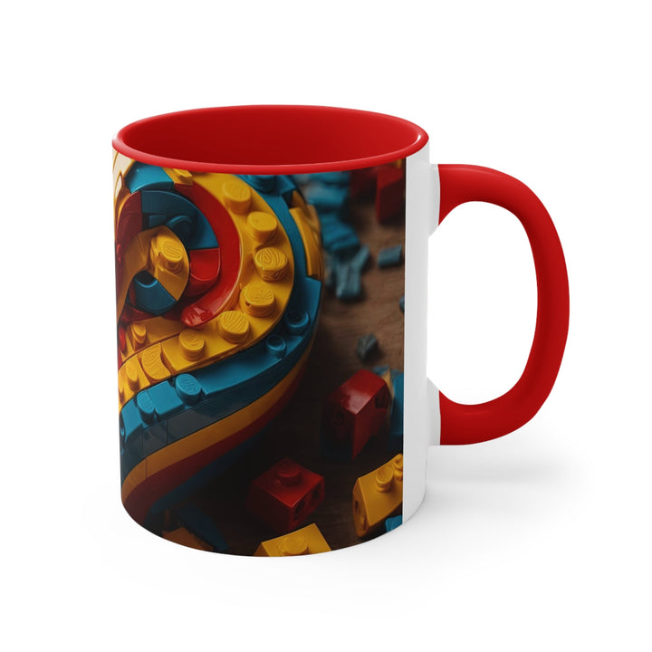Colorful Bricks Heart - Accent Coffee Mug - Mug - g(0D·IO) - Pink - 11oz -