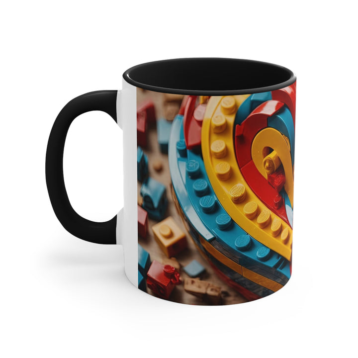Colorful Bricks Heart - Accent Coffee Mug - Mug - g(0D·IO) - Pink - 11oz -