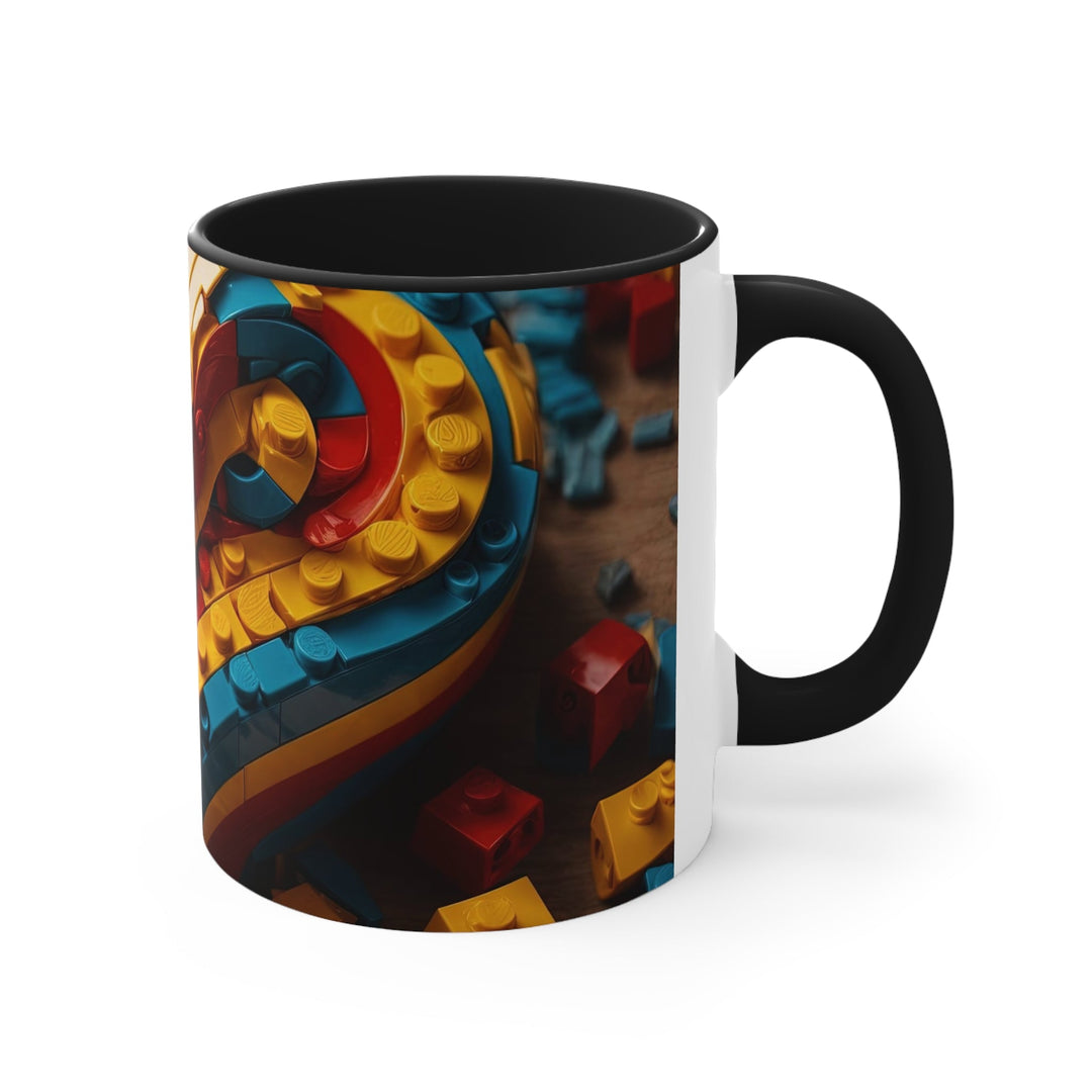 Colorful Bricks Heart - Accent Coffee Mug - Mug - g(0D·IO) - Pink - 11oz -