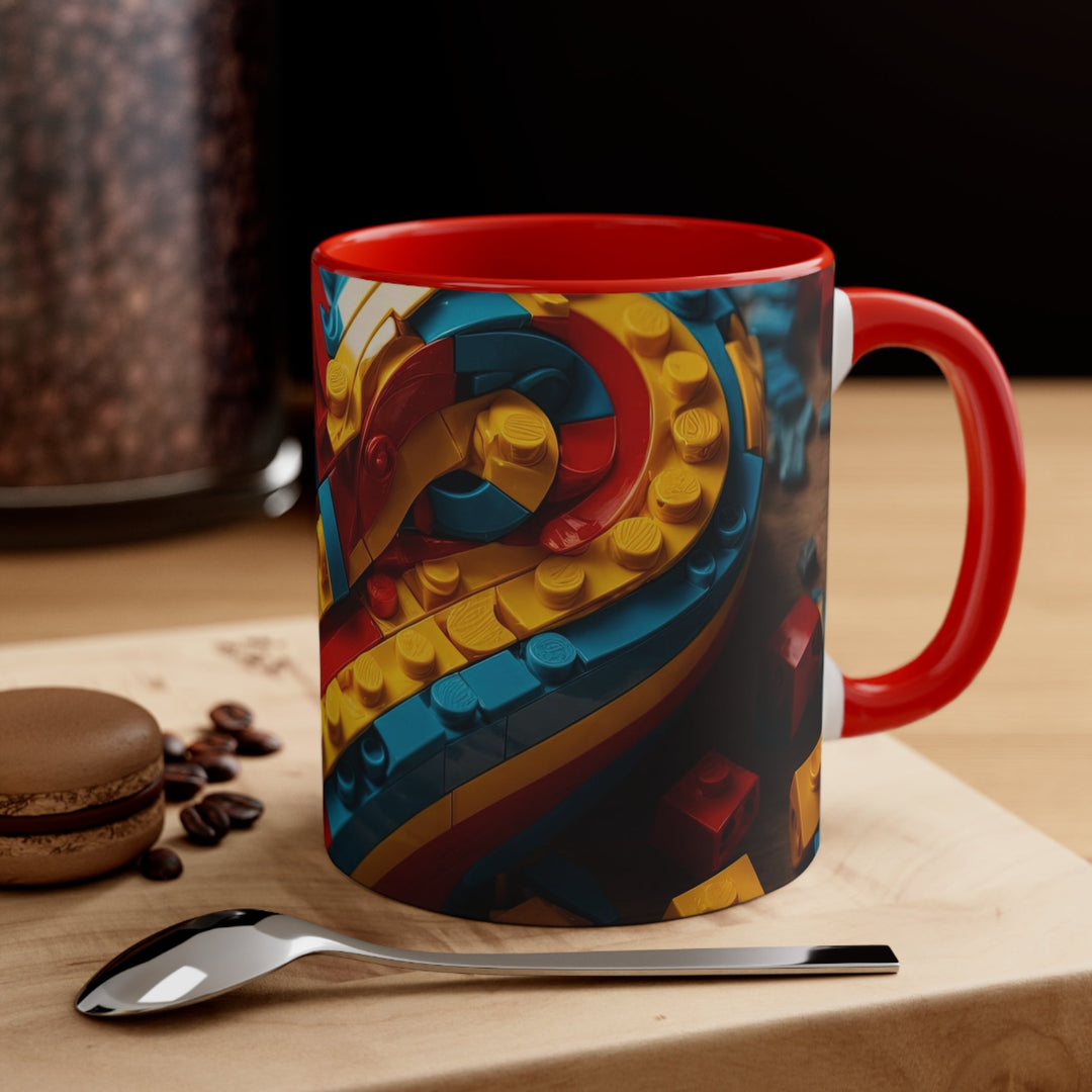 Colorful Bricks Heart - Accent Coffee Mug - Mug - g(0D·IO) - Pink - 11oz -