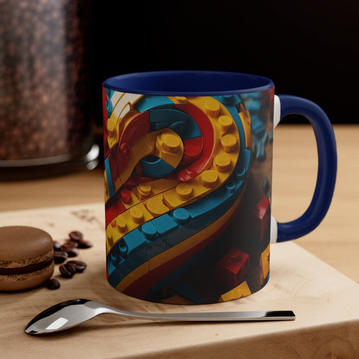 Colorful Bricks Heart - Accent Coffee Mug - Mug - g(0D·IO) - Pink - 11oz -