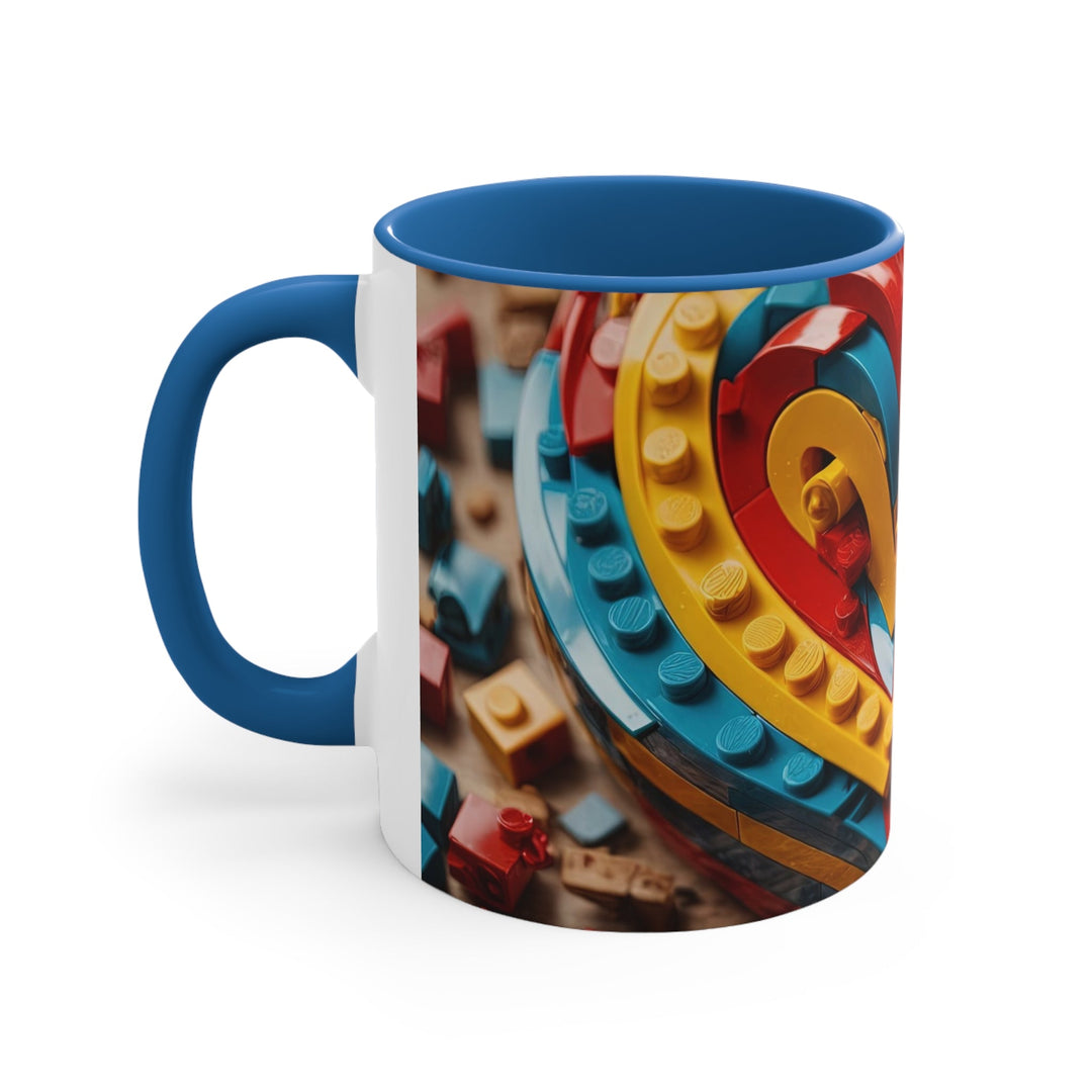 Colorful Bricks Heart - Accent Coffee Mug - Mug - g(0D·IO) - Pink - 11oz -