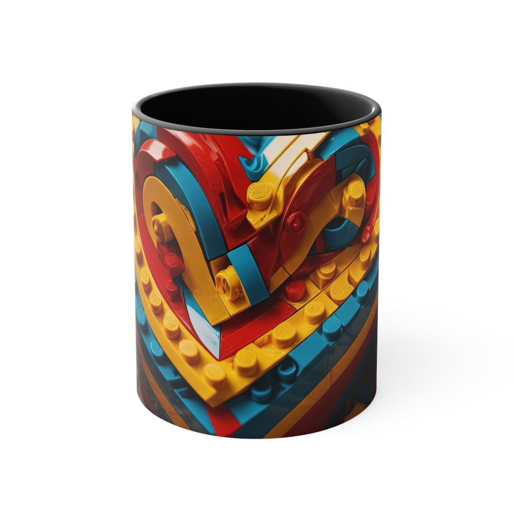 Colorful Bricks Heart - Accent Coffee Mug - Mug - g(0D·IO) - Black - 11oz -