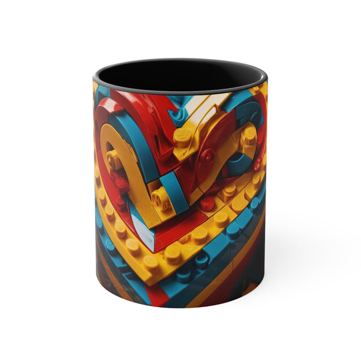 Colorful Bricks Heart - Accent Coffee Mug - Mug - g(0D·IO) - Black - 11oz -