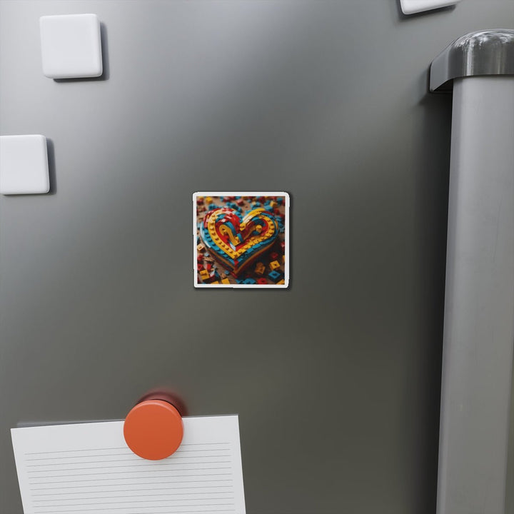 Colorful Bricks Heart - Die-cut Magnet - Home Decor - g(0D·IO) - 6 × 6" - Die-Cut - 1 pc