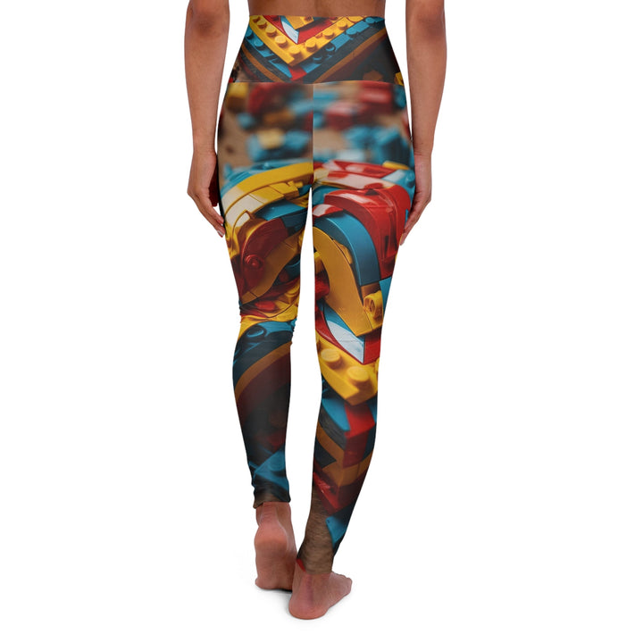 Colorful Bricks Heart - High Waisted AOP Yoga Leggings - All Over Prints - g(0D·IO) - XS - -
