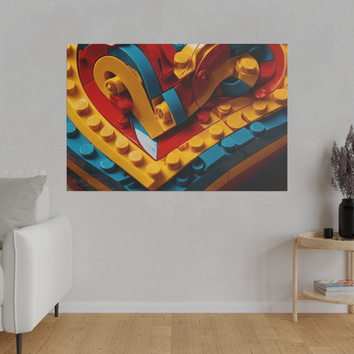 Colorful Bricks Heart - Matte Canvas - Canvas - g(0D·IO) - 32" x 32" (Square) - 0.75'' -