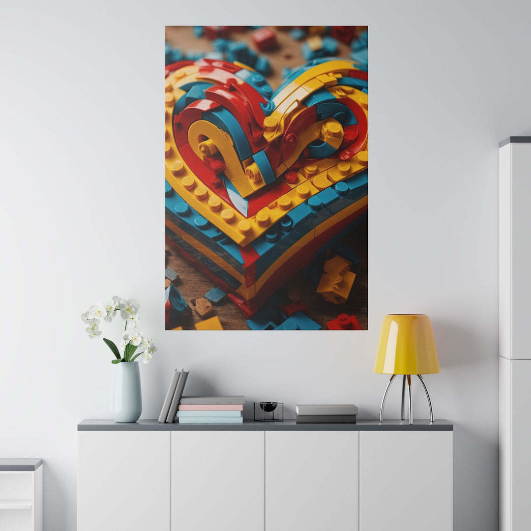 Colorful Bricks Heart - Matte Canvas - Canvas - g(0D·IO) - 32" x 32" (Square) - 0.75'' -