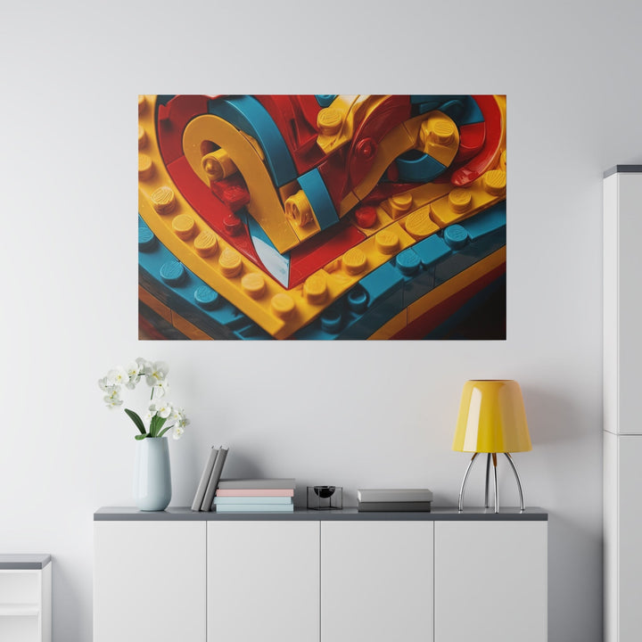 Colorful Bricks Heart - Matte Canvas - Canvas - g(0D·IO) - 32" x 32" (Square) - 0.75'' -