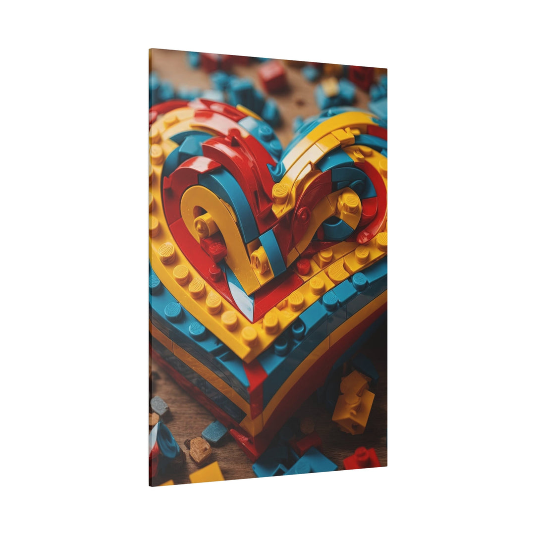 Colorful Bricks Heart - Matte Canvas - Canvas - g(0D·IO) - 32" x 32" (Square) - 0.75'' -