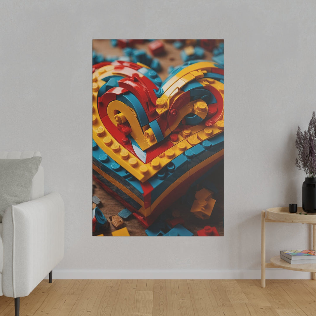 Colorful Bricks Heart - Matte Canvas - Canvas - g(0D·IO) - 32" x 32" (Square) - 0.75'' -