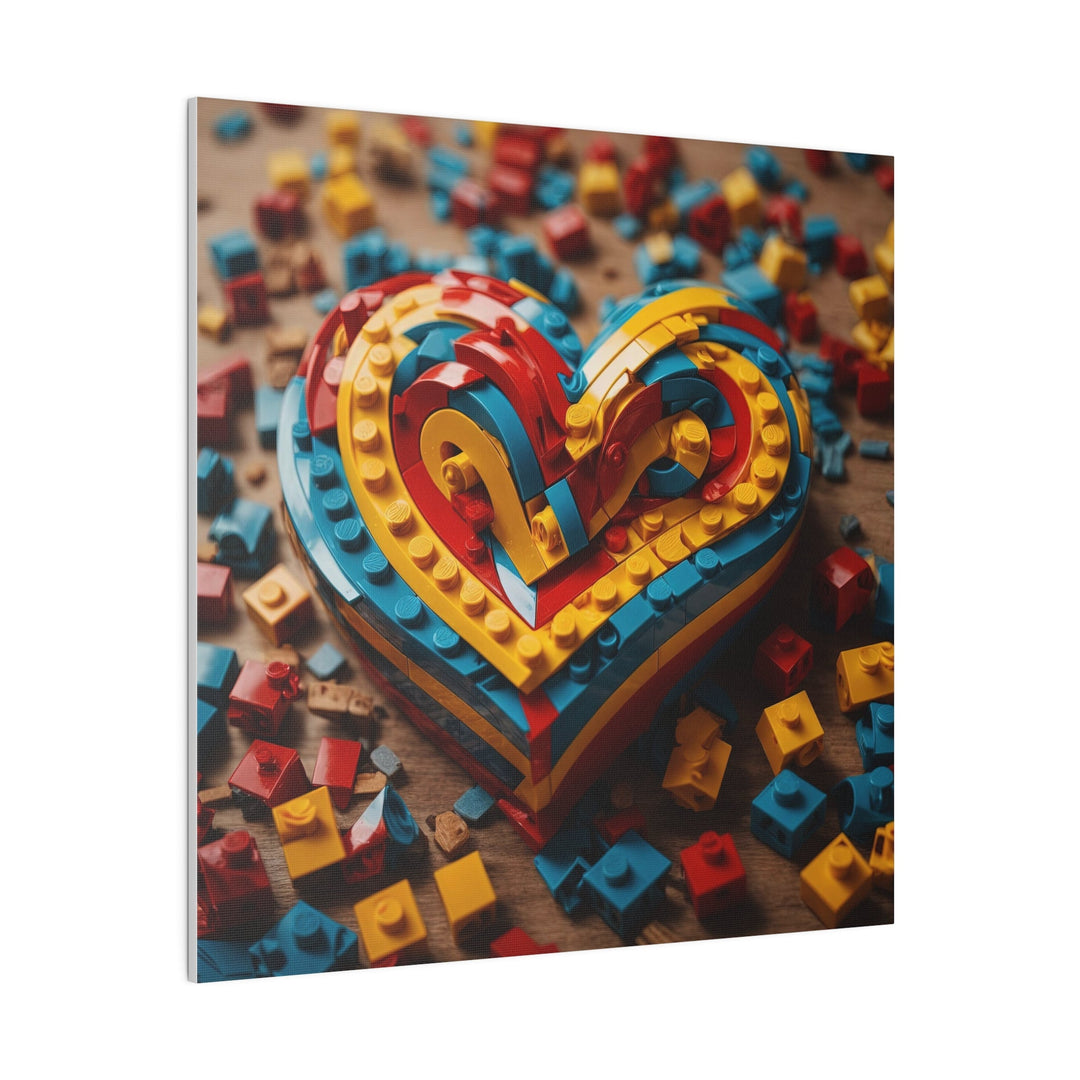 Colorful Bricks Heart - Matte Canvas - Canvas - g(0D·IO) - 32" x 32" (Square) - 0.75'' -