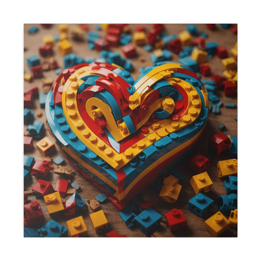 Colorful Bricks Heart - Matte Canvas - Canvas - g(0D·IO) - 32" x 32" (Square) - 0.75'' -