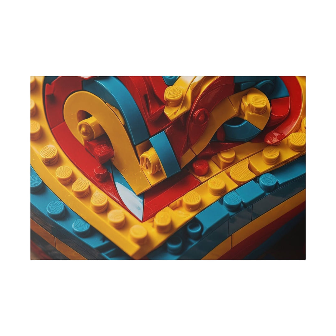 Colorful Bricks Heart - Matte Canvas - Canvas - g(0D·IO) - 48″ x 32″ (Horizontal) - 0.75'' -