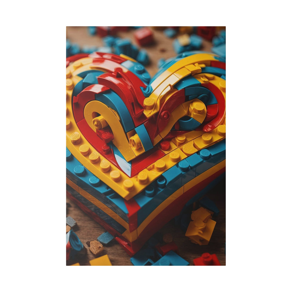 Colorful Bricks Heart - Matte Canvas - Canvas - g(0D·IO) - 32″ x 48″ (Vertical) - 0.75'' -