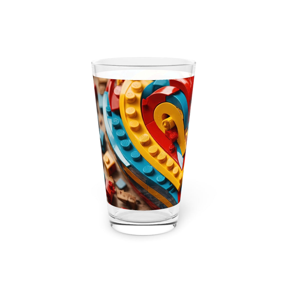 Colorful Bricks Heart - Pint Glass - Mug - g(0D·IO) - 16oz - -