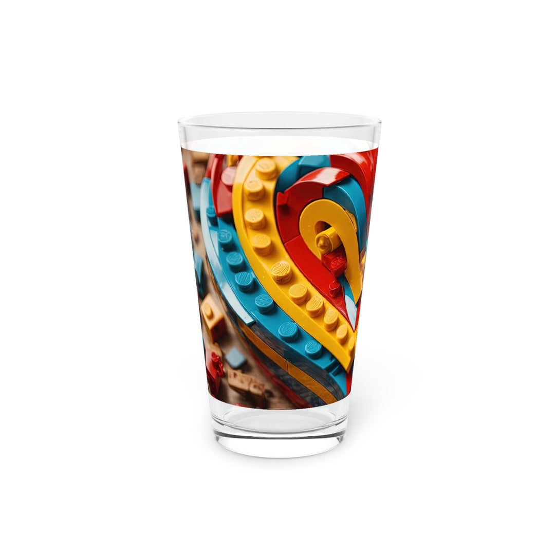 Colorful Bricks Heart - Pint Glass - Mug - g(0D·IO) - 16oz - -