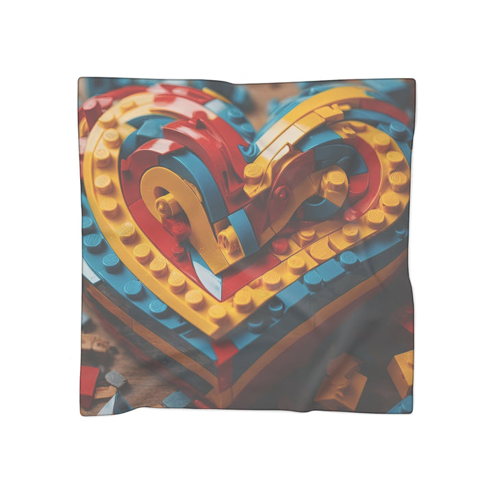 Colorful Bricks Heart - Poly Scarf - Accessories - g(0D·IO) - Poly voile - 50" × 50" -