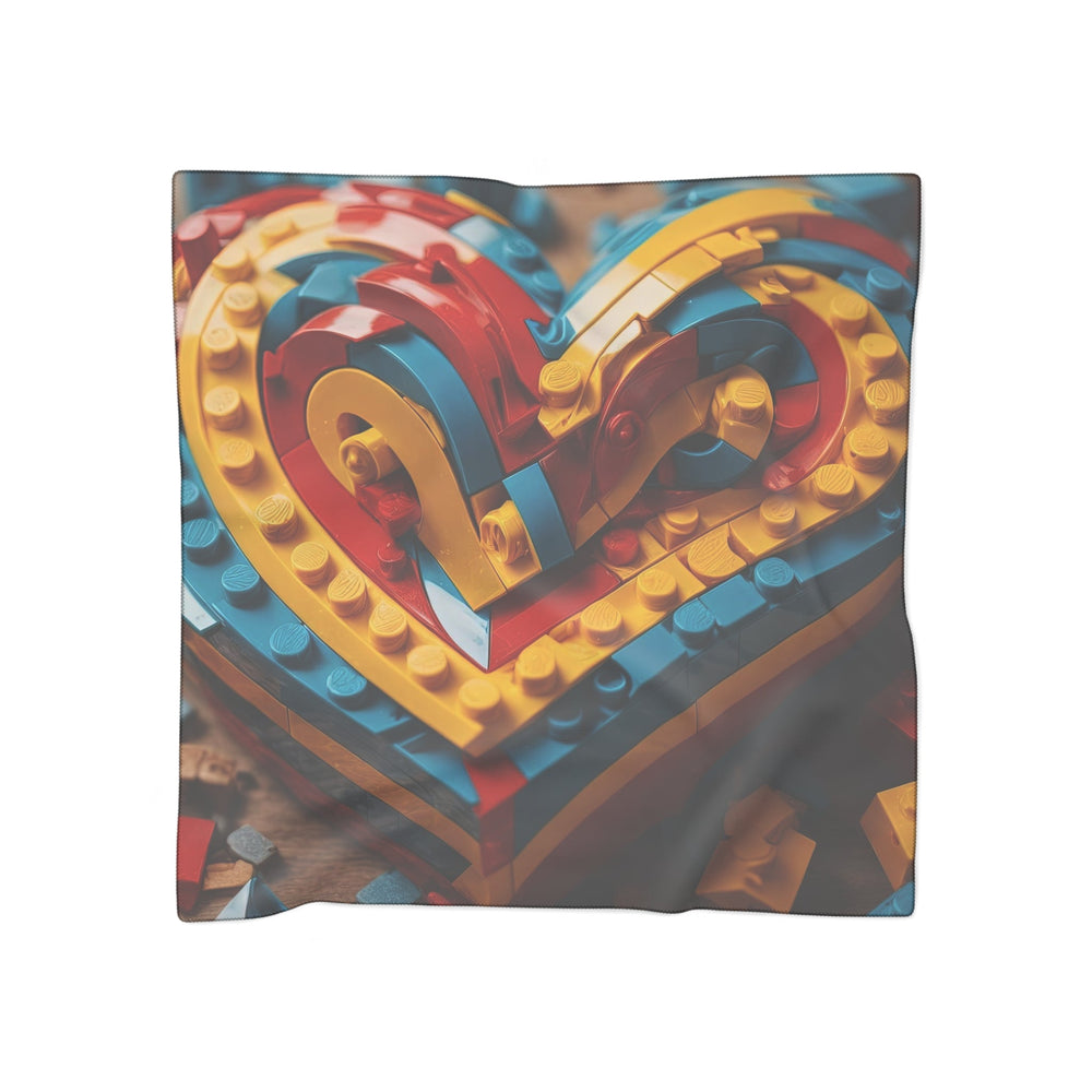 Colorful Bricks Heart - Poly Scarf - Accessories - g(0D·IO) - Poly voile - 25" × 25" -