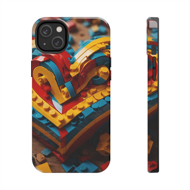 Colorful Bricks Heart - Tough Phone Case - Phone Case - g(0D·IO) - iPhone 14 Plus - -