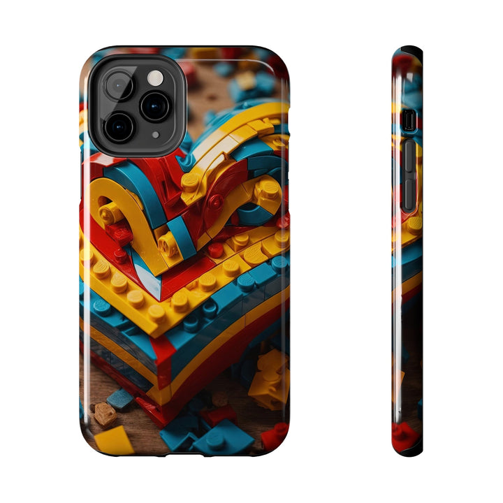 Colorful Bricks Heart - Tough Phone Case - Phone Case - g(0D·IO) - iPhone 11 Pro - -