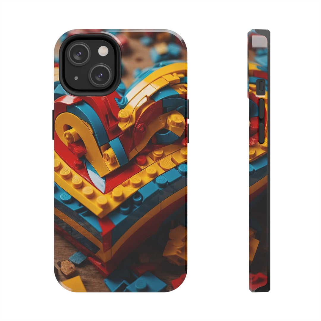 Colorful Bricks Heart - Tough Phone Case - Phone Case - g(0D·IO) - iPhone 14 - -